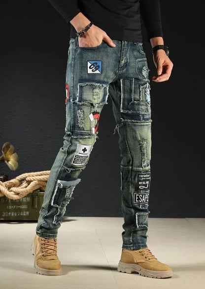Trousers New Rock Work Wear Straight Jeans for Men Hip Hop Man Cowboy Pants with Pockets Casual Harajuku Classic Aesthetic Denim