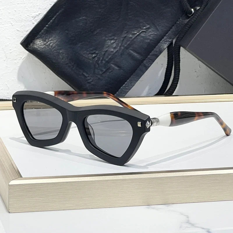 Cat Eye MaskeJ7 Handmade Classical Sunglasses Thick Acetate Irregular Germany Brand Design Luxury Fashion Trendy UV400 Men Women
