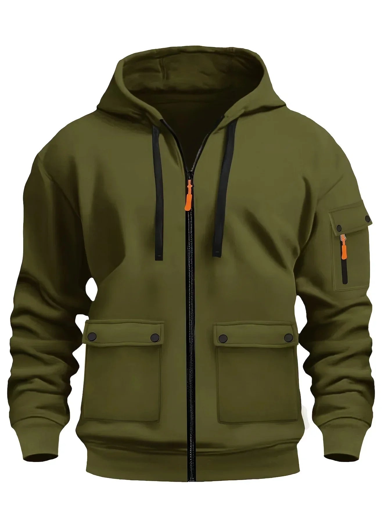 Zipper Hoodies 2025 Autumn Winter Men's New Long Sleeve Hooded Sweatshirt Fashion Pocket Decoration Male Fleece Outfit Sports
