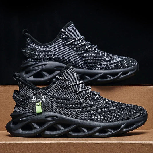 Men Sports Running Black Jogging Shoes Casual Sneakers Outdoor Breathable Mesh Women Light Shock-absorption Sneakers Man
