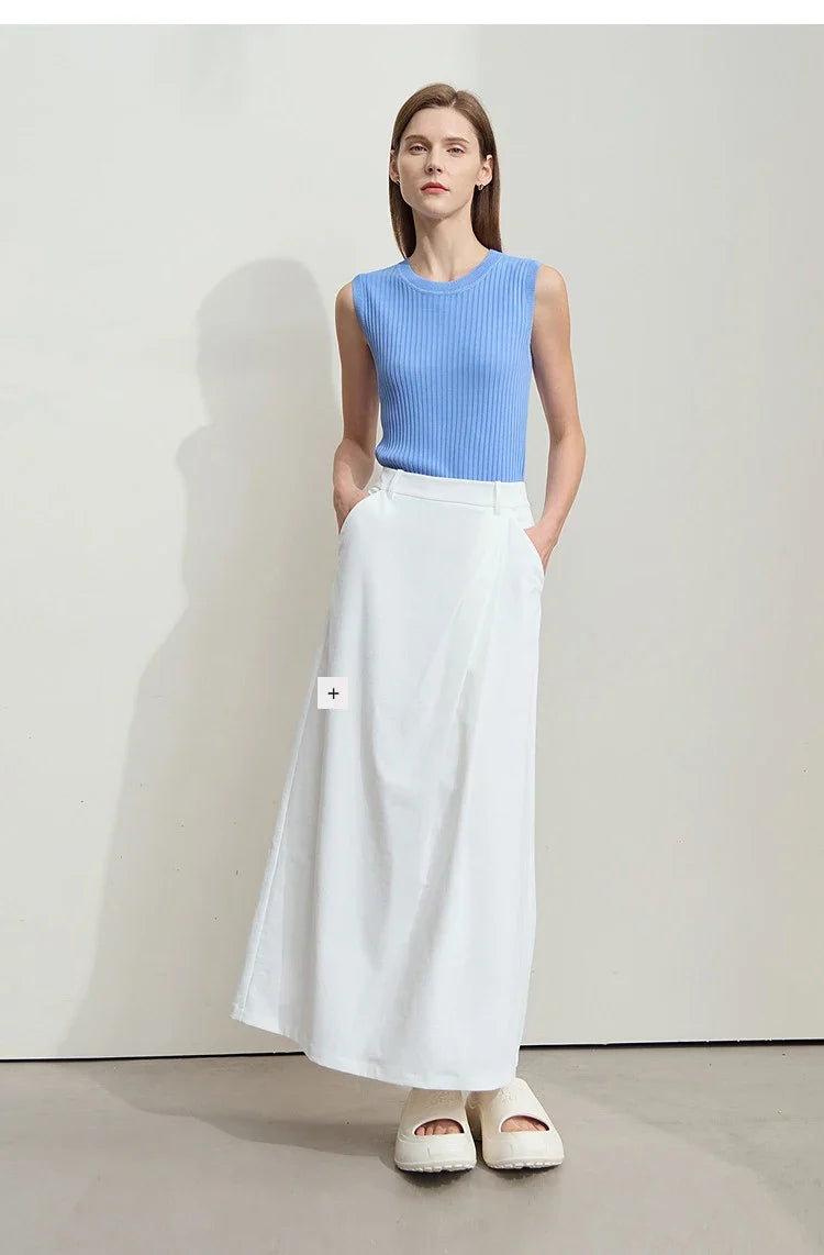 Women's Tank Top 2026 Summer New Straight Fit Sleeveless Solid Color Vest Versatile Basic Knitted Cami For Women 12622084
