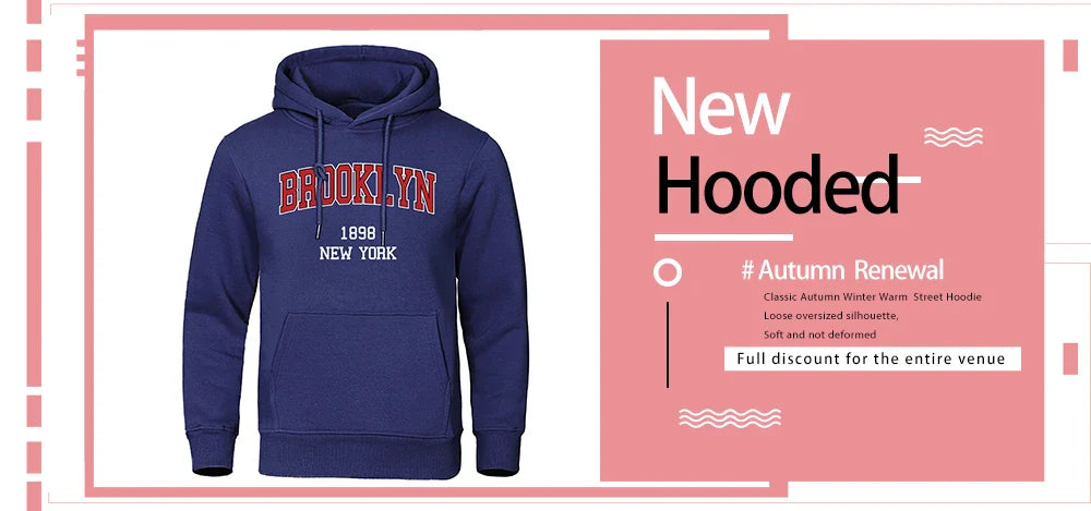 Brooklyn 1898 New York City Letter Prints T Shirt Men Creativity Tee Clothes T-Shirts Loose Summer Tshirt Cotton Breathable Tops