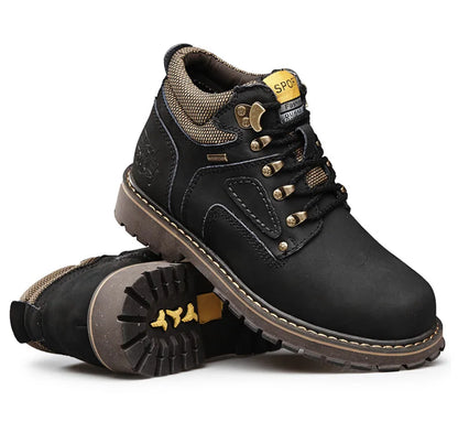 Natural Cow Leather Men’s Women Boots Handmade Retro Winter Autumn Shoes Ankle Snow Boots for Men Top Quality Shoes Dropshipping