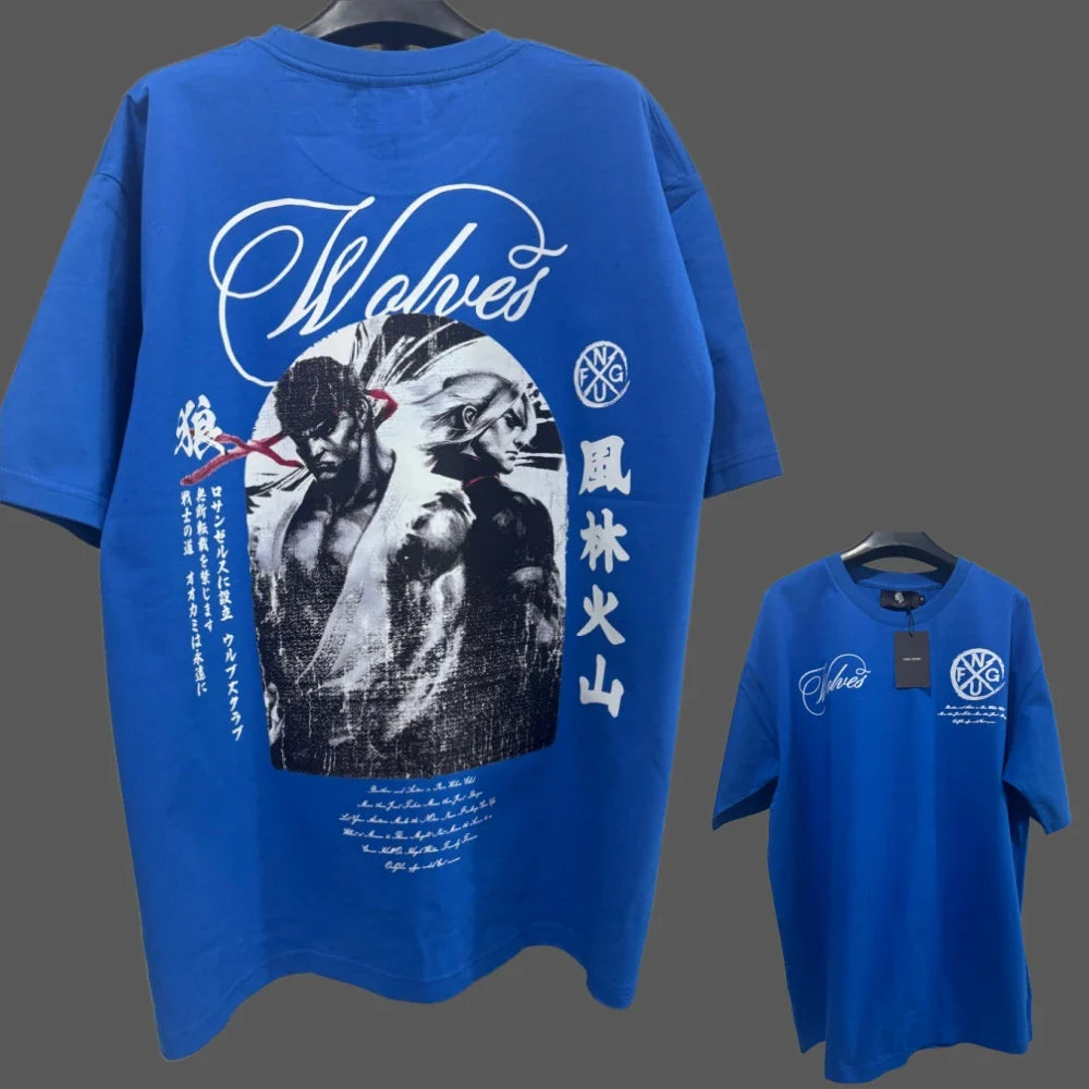 JAPAN BUSHIDO Anime Printed Men T-shirt City Fitness Training Sportswear Loose Casual Crewneck Men's T Shirts Couples Cotton Tee