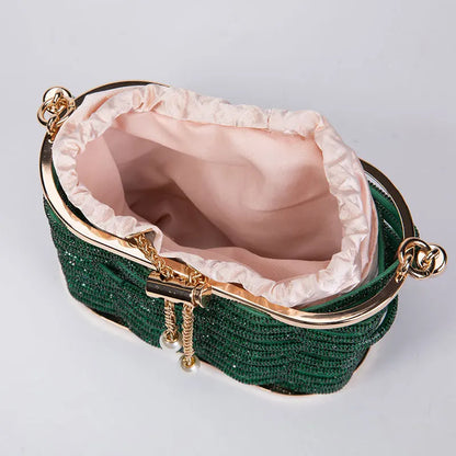 Handbag Shoulder Glitter Pearl Wedding Party Clutch Purse Diamonds Shiny Beading Evening Bag Crossbody Rhinestone Luxury Woman