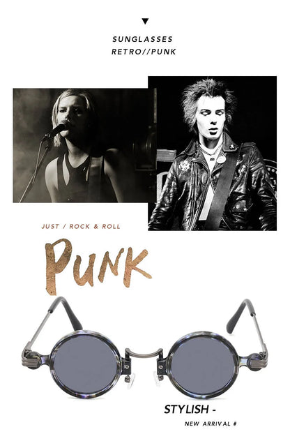 Small Round Punk Sunglass Men Vintage Vacation Steampunk Sunglasses Women Trendy Retro Fashion Glasses Gafas De Sol Hombre Vasos