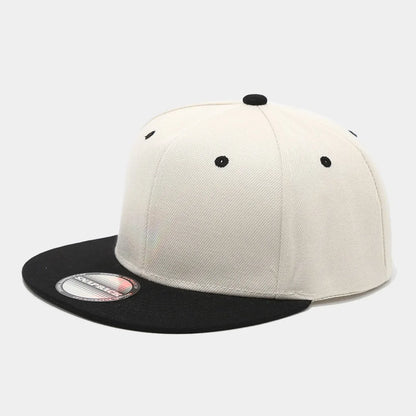 Blank Two Tone Snapback Cap Men Women Flat Brim Baseball Hat Color Block Hip Hop Streetwear Adjustable Plain Bboy Caps