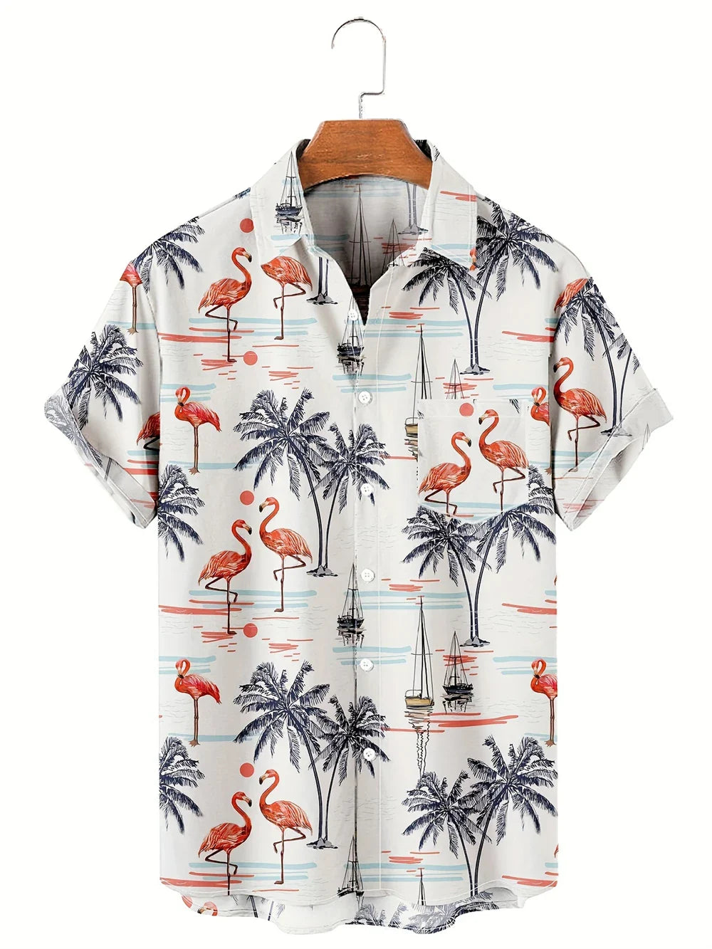 Hawaiian Shirt Man 3D Coconut Tree Gradient Pattern Casual Shirt Harajuku Fashion Oversized Top Funny Print Pink Men's Clothing