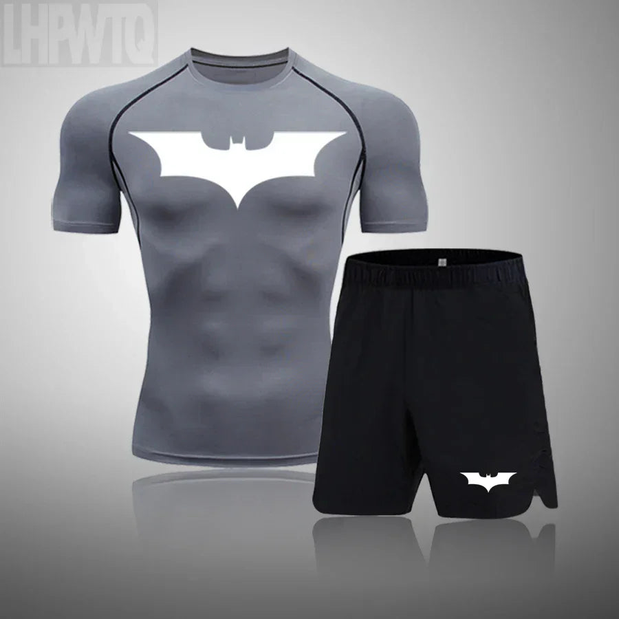 2024 Men's Running Fitness Sportswear Athletic T-Shirt Training Gym Clothes Sports Suits Workout Jogging Rashguard Men's Kit