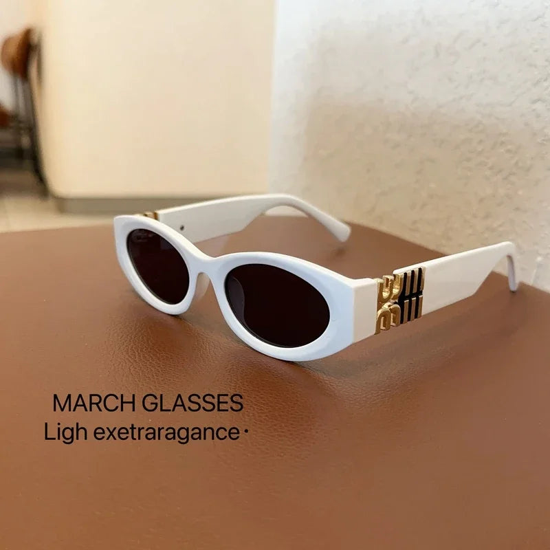 2024 New Fashion Oval Sunglasses Women Men Trendy Cool Sun Glasses Ladies Street Shot Retro Premium Eyewears Gafas De Sol UV400