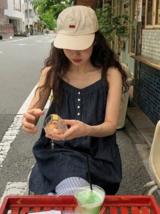 Korean Sle ort Denim Overalls Women's Faionable Summer Dr Vest Dr No Brand Commute Sle 00% Other Material