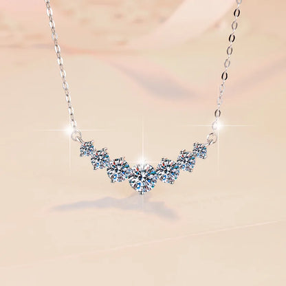 U-Smile Moissanite Necklace D VVS1 for Women D Color Sparkling Lab Diamon Luxury Necklaces 925 Sterling Silver with Certified