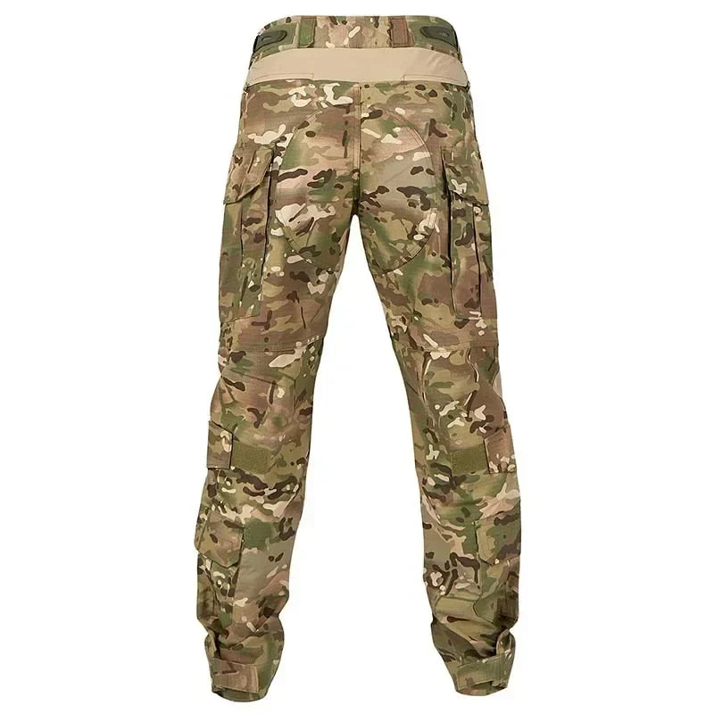 G3 Combat Pants +Pads Elastic Sport Pant Tactical Gear CP Climbing Camo Outdoor Tactic Pants Airsoft Cargo Casual Work Trouser
