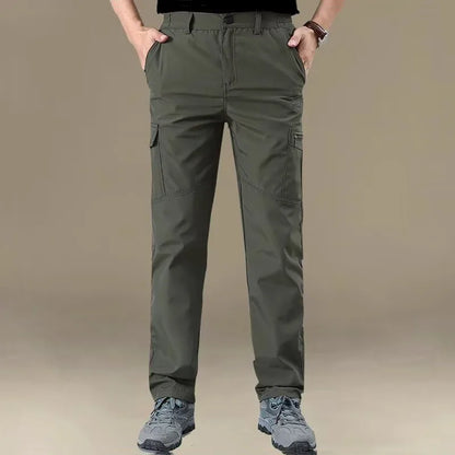 Outdoor Work Pants Men Spring Autumn Casual Cargo Trousers Waterproof Hiking Pants Elastic Waist Travel Workwear Tactical Pants
