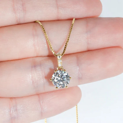 D VVS1 Moissanite Necklace Diamond Pendent 1CT-2CT with Certified 925 Sterling Silver Necklaces for Women Dainty Gifts
