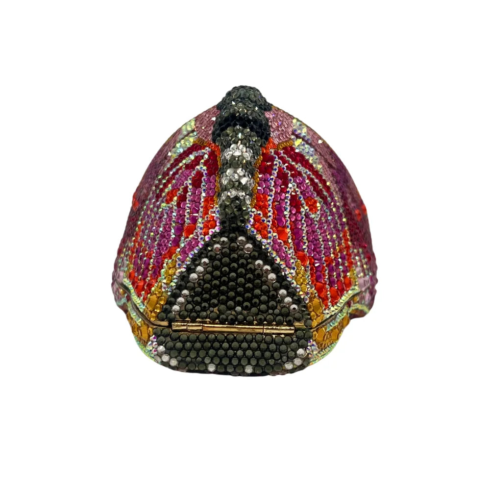 Hot Selling Butterfly Monarch Shaped Crystal Luxury Evening Bag Rhinestone Clutch Purse for Ladies Trendy Metal Frame Handbag