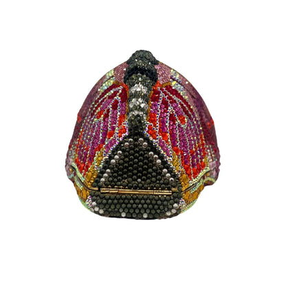 Hot Selling Butterfly Monarch Shaped Crystal Luxury Evening Bag Rhinestone Clutch Purse for Ladies Trendy Metal Frame Handbag