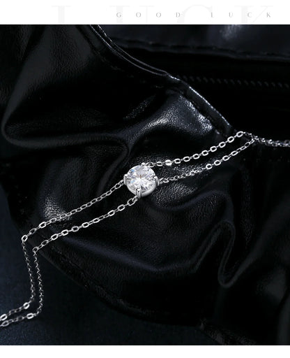 1CT D Color Moissanite Bracelet 925 Sterling Silver Delicate Double Layer Bracelets For Bridal Wedding Fine Jewelry Gifts