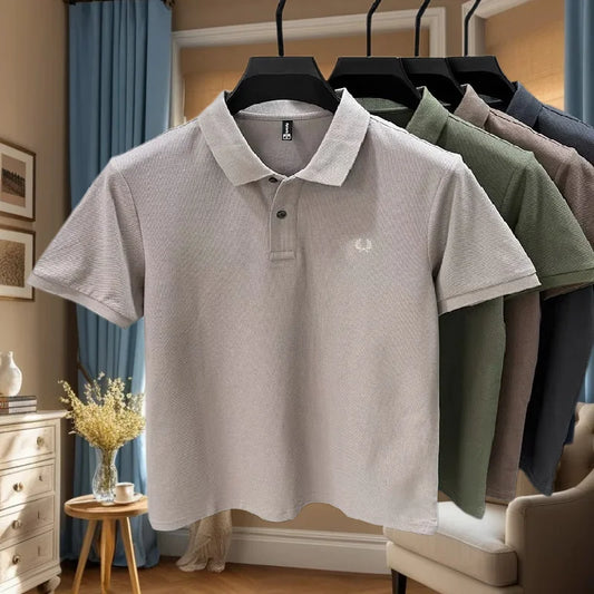 High quality men's heavyweight summer new cotton classic brand embroidered comfortable polo shirt breathable trendy short sleeve
