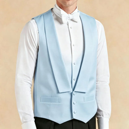 Men Vest White Single Button Solid With Lapel Waistcoat For Wedding Banquet Party Business Work Casual Daily Men Suit Vest