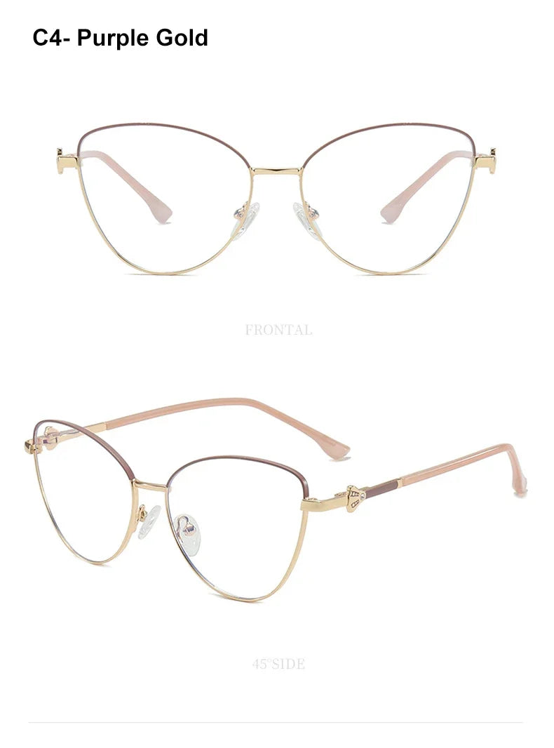 New Fashion Simple Cat's Eye Personalized Frame Design Women's Anti-Blue Light Reading Glasses Customizable Prescription