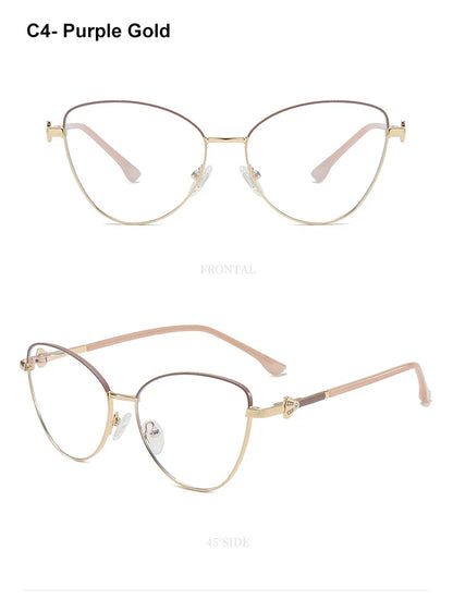 New Fashion Simple Cat's Eye Personalized Frame Design Women's Anti-Blue Light Reading Glasses Customizable Prescription