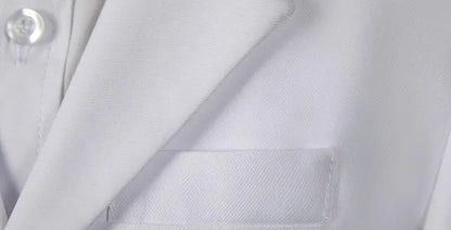 Boys White Baptism Jacket Vest Pants 3PCS Photography Suit Children Birthday Ceremony Costume Teenager Kids Wedding Party Dress