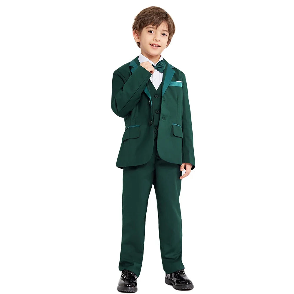 5Pcs/6Pcs Boys Suits Tuxedo Formal Blazer Page Boy Suit Slim fit for Wedding Party 2-14Years