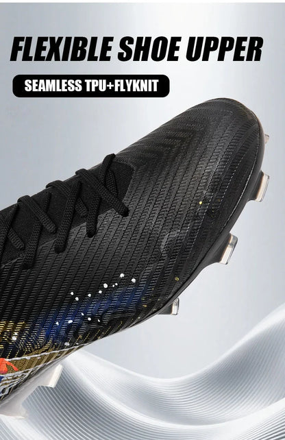 New Men Football Boots Cleats Training Shoes Soccer Shoes Non-Slip Match Ultralight Soccer FG Long Spikes Outdoor Drop Shipping