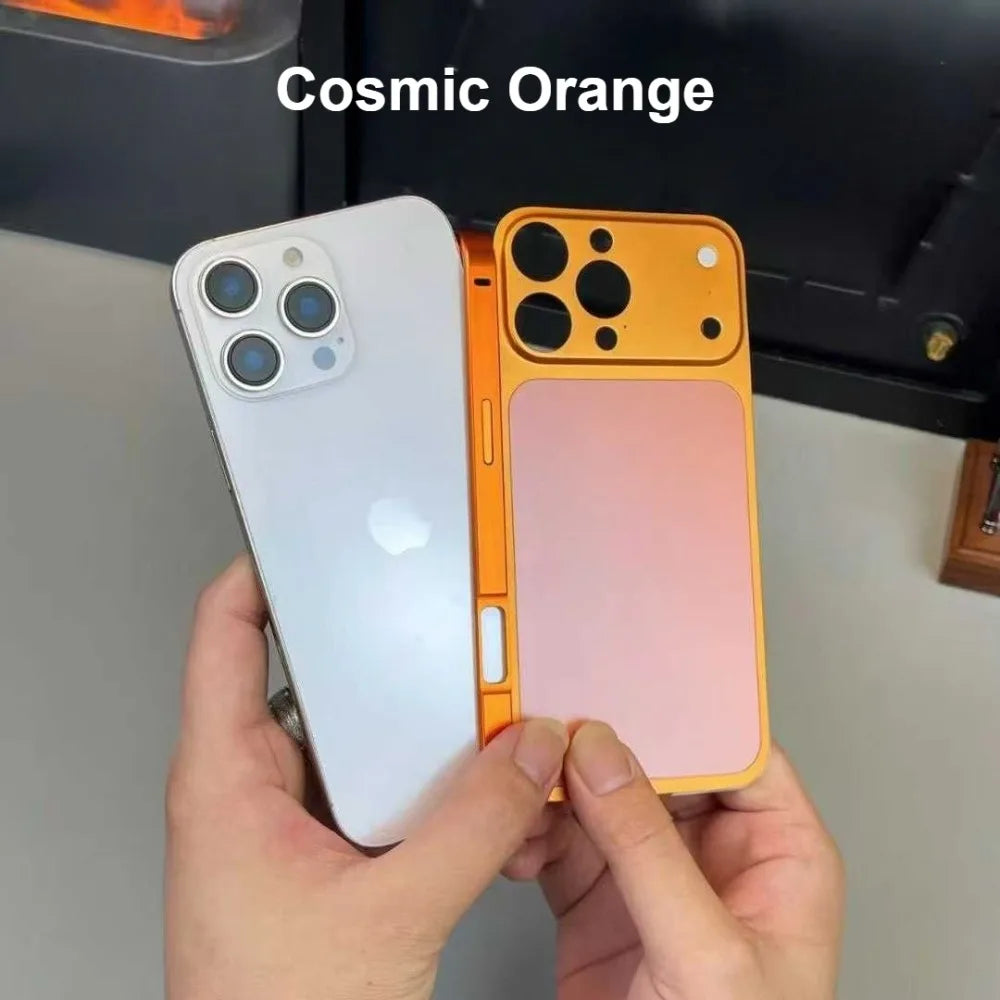 Original Color Alloy Frame Case For 16 15 14 13 Pro/Pro Max Instant Upgrade 17Pro/Pro Max Large Window Backplane Anti-Drop Cover