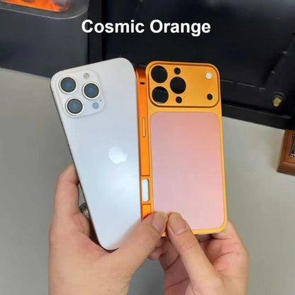 Original Color Alloy Frame Case For 16 15 14 13 Pro/Pro Max Instant Upgrade 17Pro/Pro Max Large Window Backplane Anti-Drop Cover
