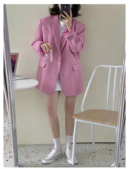 New Woman Spring Summer Solid Color Suit Jacket Women Korean Fashion Casual Comfortable Suit Woman Clothing Outerwears