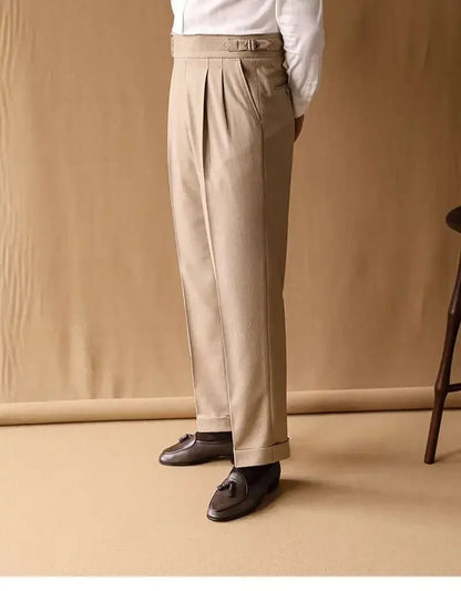 Business Pants Men Gentlemen Italian Naples Social Trousers Office-trouser Retro Casual Suit Pant Men Straight Dress Pants 2026