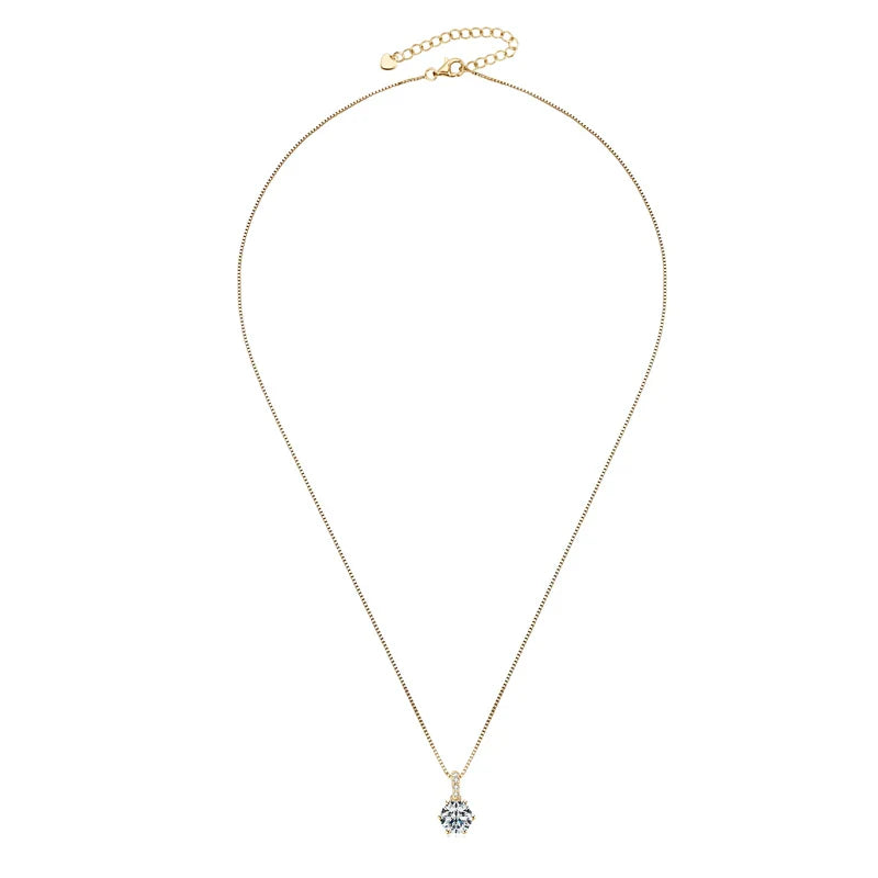D VVS1 Moissanite Necklace Diamond Pendent 1CT-2CT with Certified 925 Sterling Silver Necklaces for Women Dainty Gifts