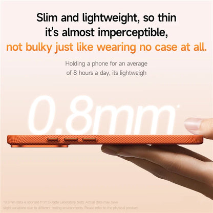 Luxury Plaid Texture Metal Lens For Magsafe Case For iPhone 17Pro 16Pro 17 17Pro Max Ultrathin Matte Shockproof Hard PC Cover