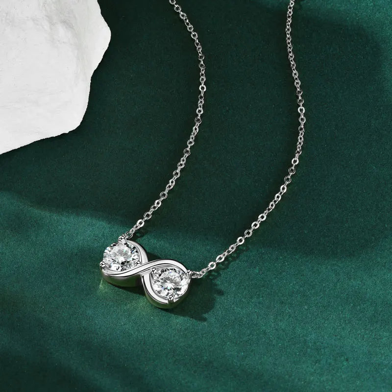 GRA Certified Moissanite Twisted Bowknot Pendant Necklaces for Women S925 Sterling Silver Jewelry Chains Wedding Gifs