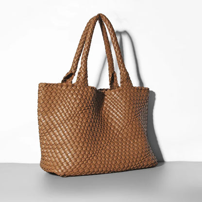 Designer Knitting Fashion Ladies Handbags And PU leather Large-capacity Women's single-shoulder bag Beach Travel Bags