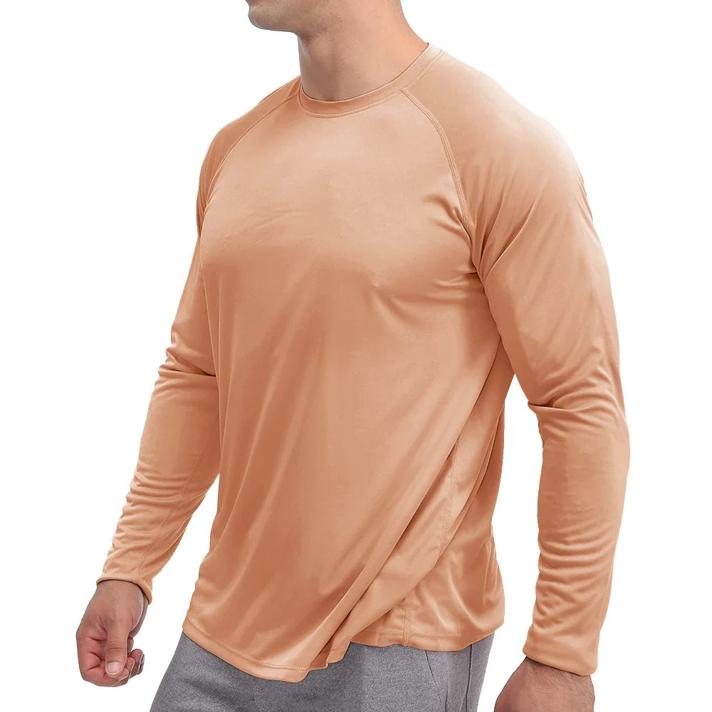 Men's Sun Protection T-shirts Summer UPF 50+ Long Sleeve Performance Quick Dry Breathable Hiking Fish T-shirts UV-Proof