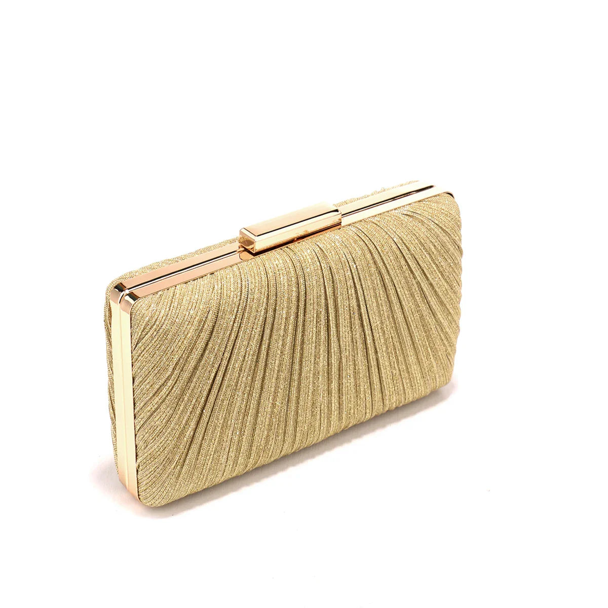 Fashion Women Clutch Bags Ruched Casual  Lady Evening Bags Golden Metal Chain Handbags Bling Sequined Banquet Dinner Prom Holder