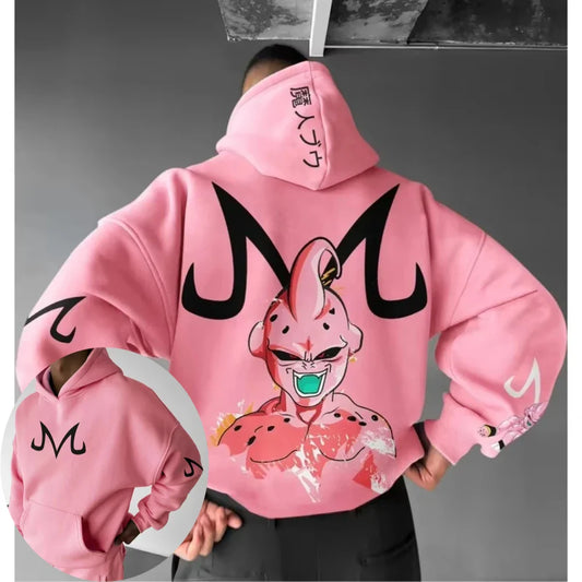 Dragon Ball Men's Hoodie Sweater Majin Buu Japanese Anime Spring Autumn Boys Children's Long-sleeved Parent-child Outfit