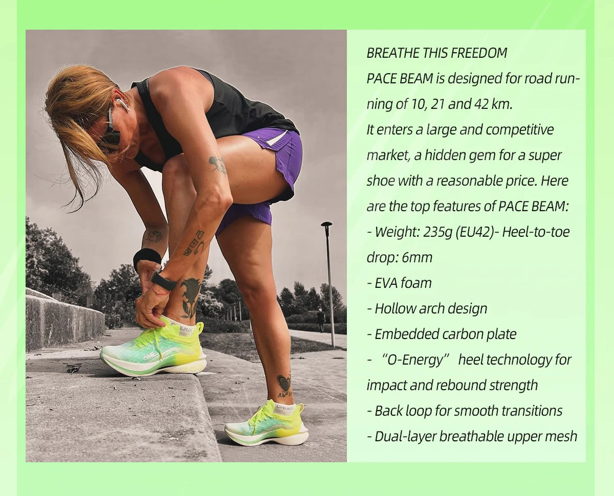 Pace Beam Marathon Running Shoes for Men Anti-slip Ultra-light Rebound Athletic Shoes Carbon Plate Sport Walking Sneakers