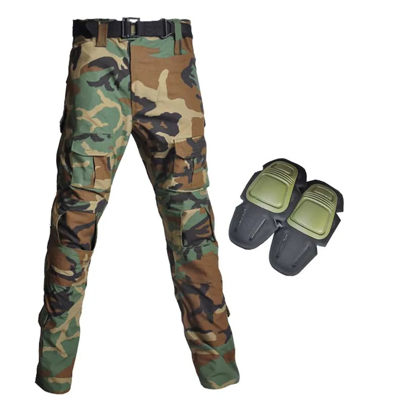 Outdoor Combat Pants +Knee Pads Tactical Cargo Pants Men Trousers Hunting Pants Camping Camo Multicam Workwear Trekking Clothes
