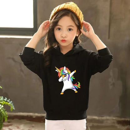 Children Unicorn Hoodie 3-12 Years Boys Girls Red Casual Tops+Pants Sets Long Sleeves Autumn Fashion Kids Clothes