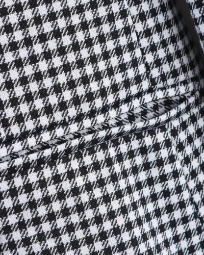 Women's Plaid Blazer Spring Casual Double Breasted Suit Jacket Office Work Daily Outwear Two Colors