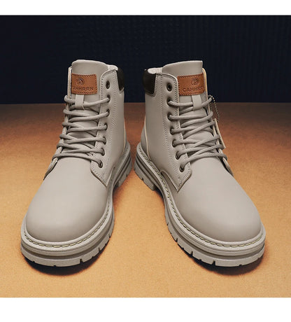 Big Size48 Men Boots Fashion Motorcycle Ankle Boots for Men Waterproof Hiking Boot Winter Chelsea Retro Boots Comfy Botas Hombre