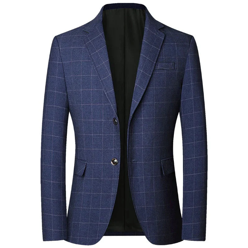 Brand Midlife Mans Blazers 2026 New Spring Autumn Plaid Design Casual Suit Men Classics Comfortable Suit Jacket Men
