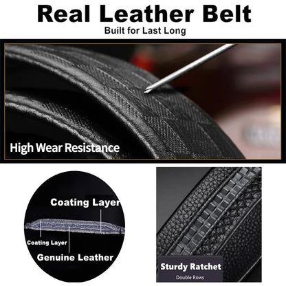 Brand Luxury Belt for men, Genuine Leather Automatic Buckle Adjustable Belt Fashion Style Golf Belt Luxury Gifts for Men