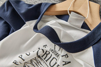 Summer New American Retro Short-sleeved O-neck Letter Printed T-shirt Men's Fashion Simple 100% Cotton Washed Casual Sport Tops