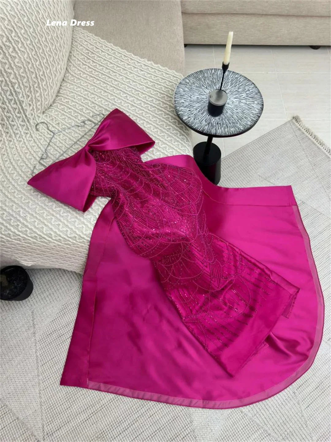 Beads Women's Prom Dress 2025 Custom Made Evening Dresses for Special Occasions Bow Lena Ball Gown Luxury Dress Mermaid Party
