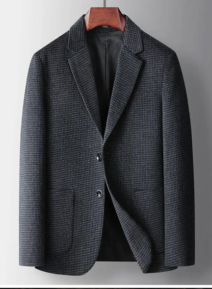 Autumn Winter New Fashion Men's Simple  Casual Business Trendy Loose Cotton Suit Blazers Male Houndstooth Coats Tops Clothes